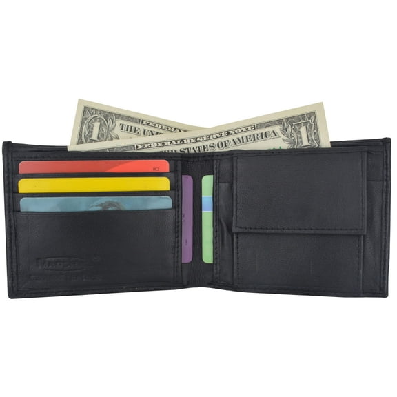 Mens Leather Change Pocket Bifold Wallet 1150