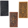 thumbnail image 1 of Mens Leather Cowboy Long Wallet Tri Cross Tooled, 1 of 7