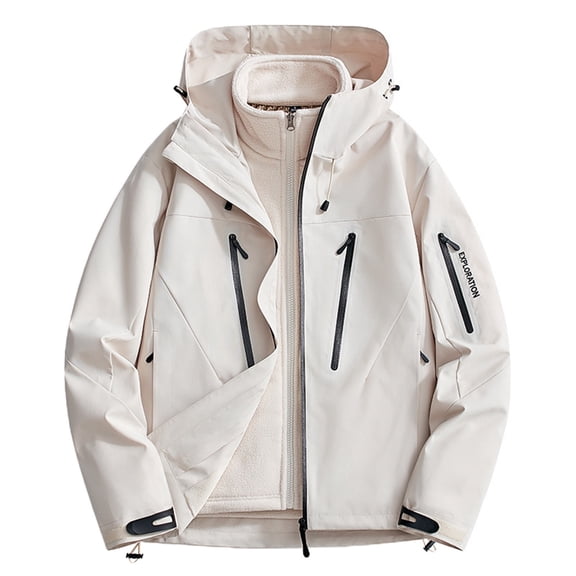 Mens Leather Jacket Lightweight Outdoor Travel Fit Multiple Pockets Oversized Denim Jacket Men,White,XL