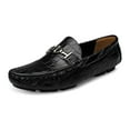 thumbnail image 1 of Mens Leather Loafers Slip-Ons Casual Driving Flat Walking Moccasin Business Boat Shoes Fashion Slipper Wedding 11.5 Black, 1 of 1