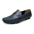thumbnail image 1 of Mens Leather Loafers Slip-Ons Casual Driving Flat Walking Moccasin Business Boat Shoes Fashion Slipper Wedding 7 Blue, 1 of 1