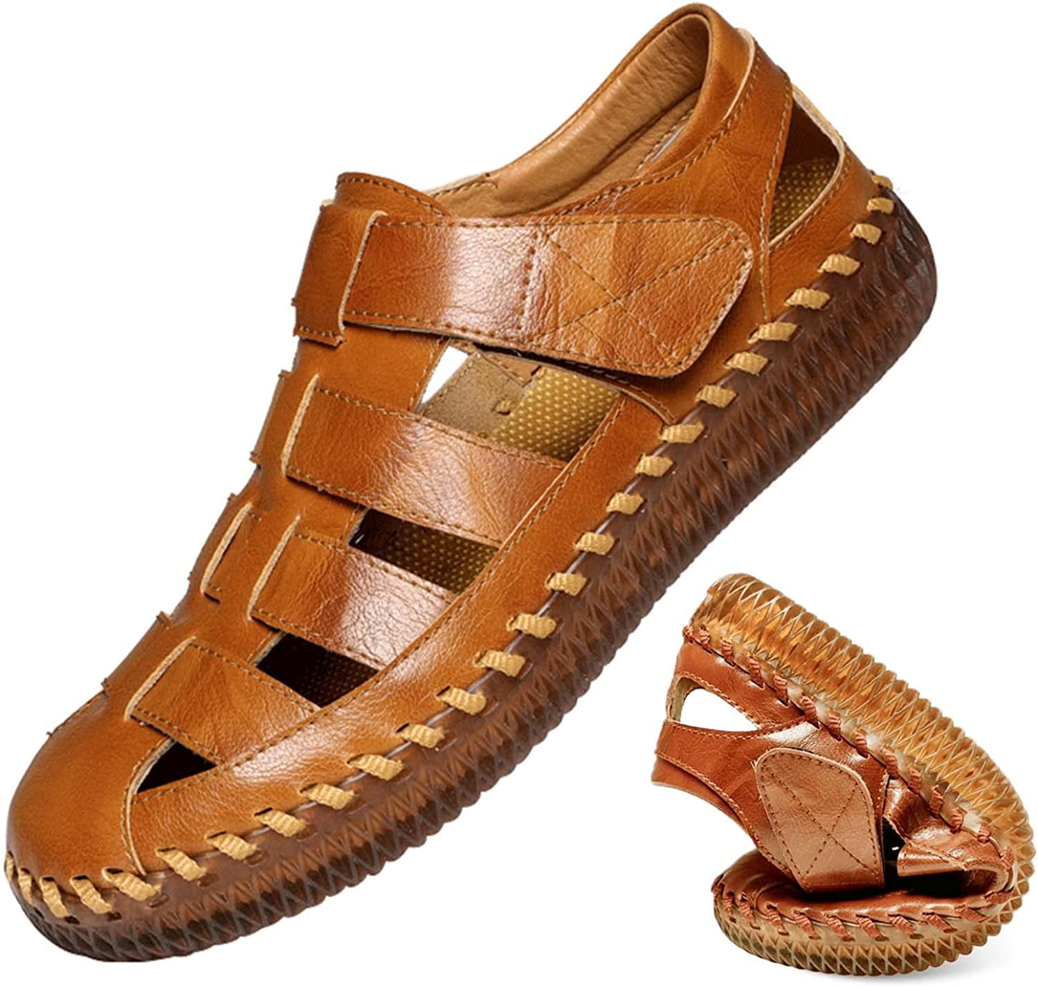 mens leather sandals 9