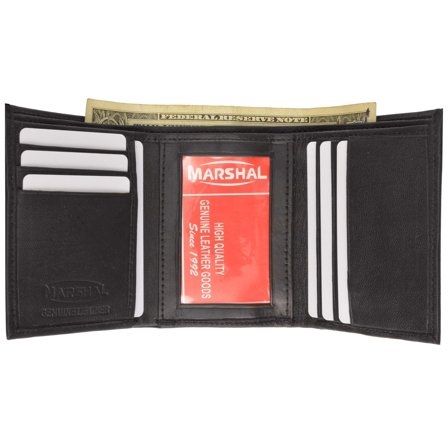 Mens Leather Simple Trifold ID Wallet 1145