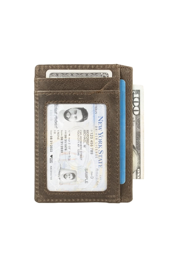 Mens Leather Slim Wallet Credit Card Holder
