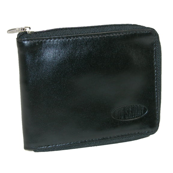 Mens Leather Slim Zip-Around Wallet