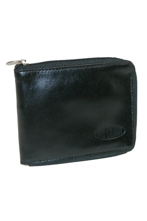 Mens Leather Slim Zip-Around Wallet