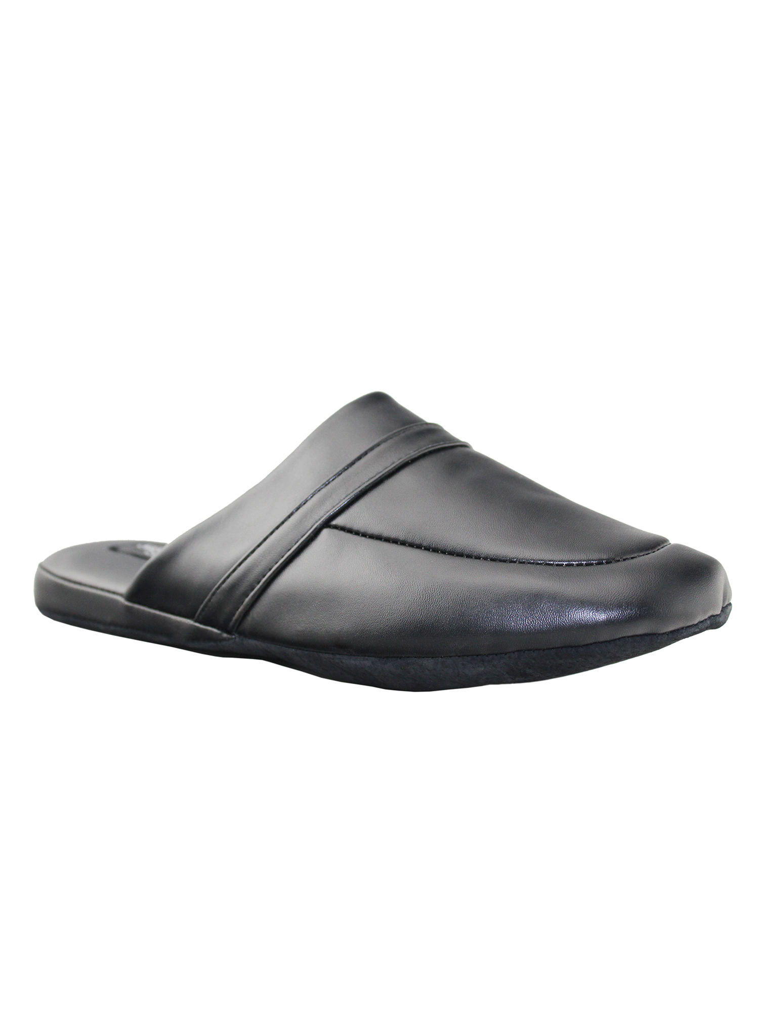 Mens Leather Slippers Open Back Slides for Men Comfortable Indoor Home Shoes - image 1 of 6