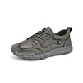 thumbnail image 1 of Mens Leather Walking Shoes Outdoor Breathable Casual Sneakers Non-slip Lightweight Lace-up Driving Shoes Gray 6.5 US, 1 of 7