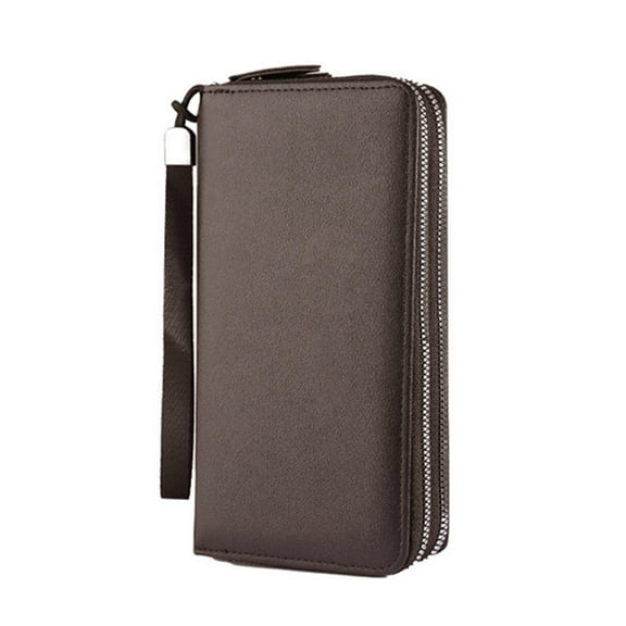 Mens Leather Wallet Bifold ID Card Holder Checkbook Long Clutch Billfold Purse,