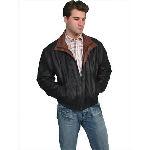 Mens Leather Wear Jacket, Black Featherlite, Large