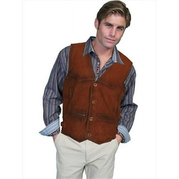 Mens Leather Wear Jacket, Brown - Extra Large