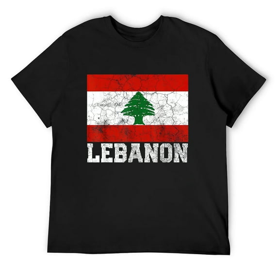 Mens Lebanon Lebanese Flag Pride Family Roots Men Gift T-Shirt Black Large