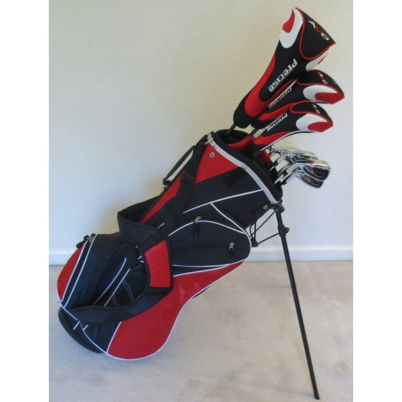 Mens Left Handed Complete Golf Club Set Driver, Wood, Hybrid, Irons, Wedge, Putter Deluxe Stand Bag Lefty LH