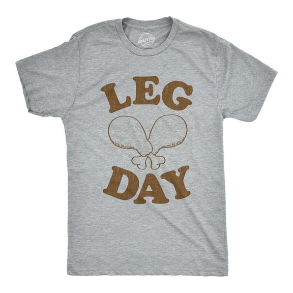 Mens Leg Day T Shirt Funny Thanksgiving Turkey Dinner Tee Graphic Tees