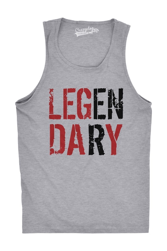 Mens Legendary Leg Day Tank Top Funny Lifting Workout Exercise Shirt