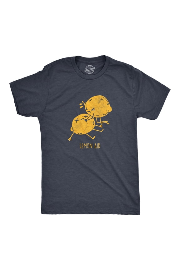 Mens Lemon Aid T Shirt Funny First Aid Lemons CPR Joke Tee for Guys Graphic Tees