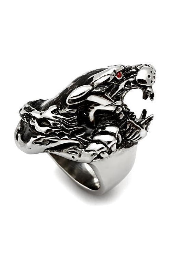 Mens Leopard Beast Ring Anillo Para Hombre Stainless Steel Ring Ruby Eyes