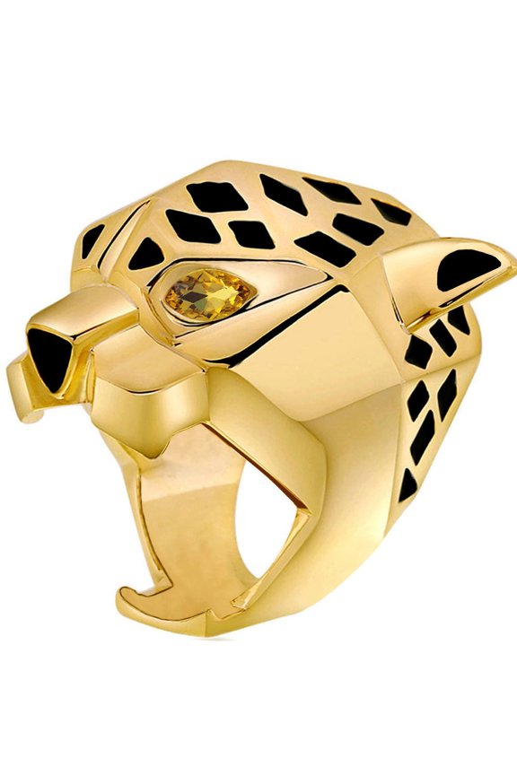 Mens Leopard Ring Animal Electroplated Alloy European American Style Jewelry Accessory Fashion Ring Elegant Ring