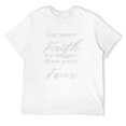 thumbnail image 1 of Mens Let Your Faith Be Stronger Than Your Fear God T-Shirt White Small, 1 of 3
