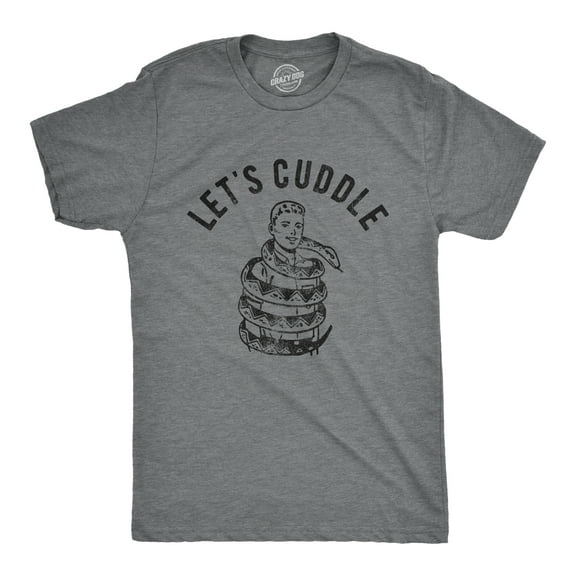 Mens Lets Cuddle T Shirt Funny Sarcastic Snake Graphic Valentines Day Tee for Guys Graphic Tees