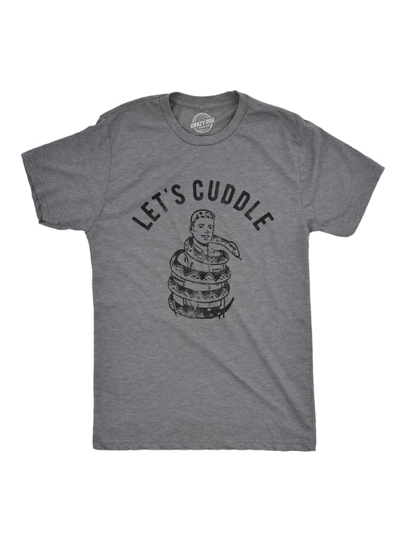 Mens Lets Cuddle T Shirt Funny Sarcastic Snake Graphic Valentines Day Tee for Guys Graphic Tees