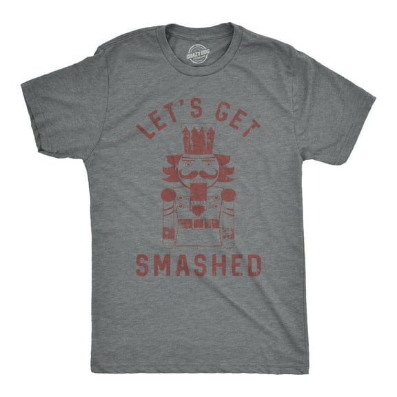 Mens Lets Get Smashed T Shirt Funny Christmas Nutcracker Tee for Guys Graphic Tees