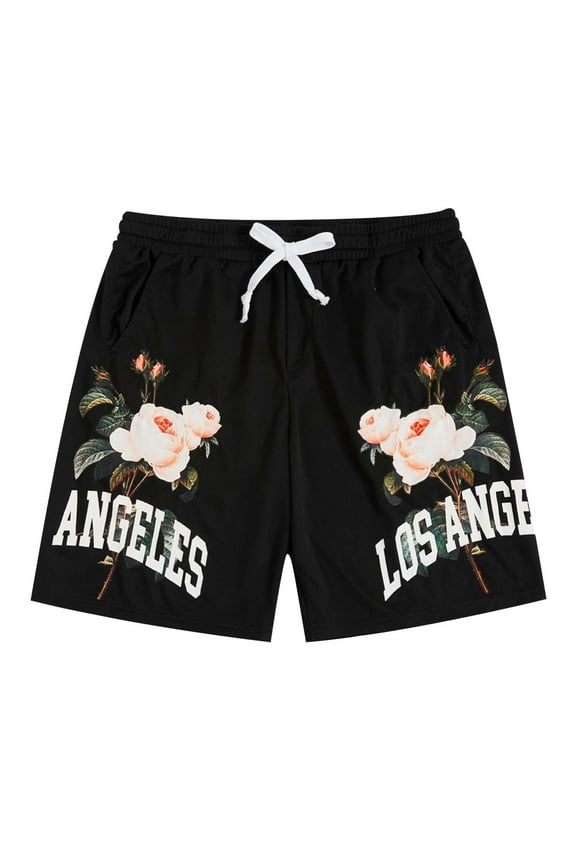 Mens Letter Graphic Track Shorts Drawstring Waist Active Summer Workout Athletic Gym Running Board Shorts