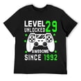 thumbnail image 1 of Mens Level 29 Unlocked awesome since 1992 29th Birthday Gamer T-Shirt Black, 1 of 5