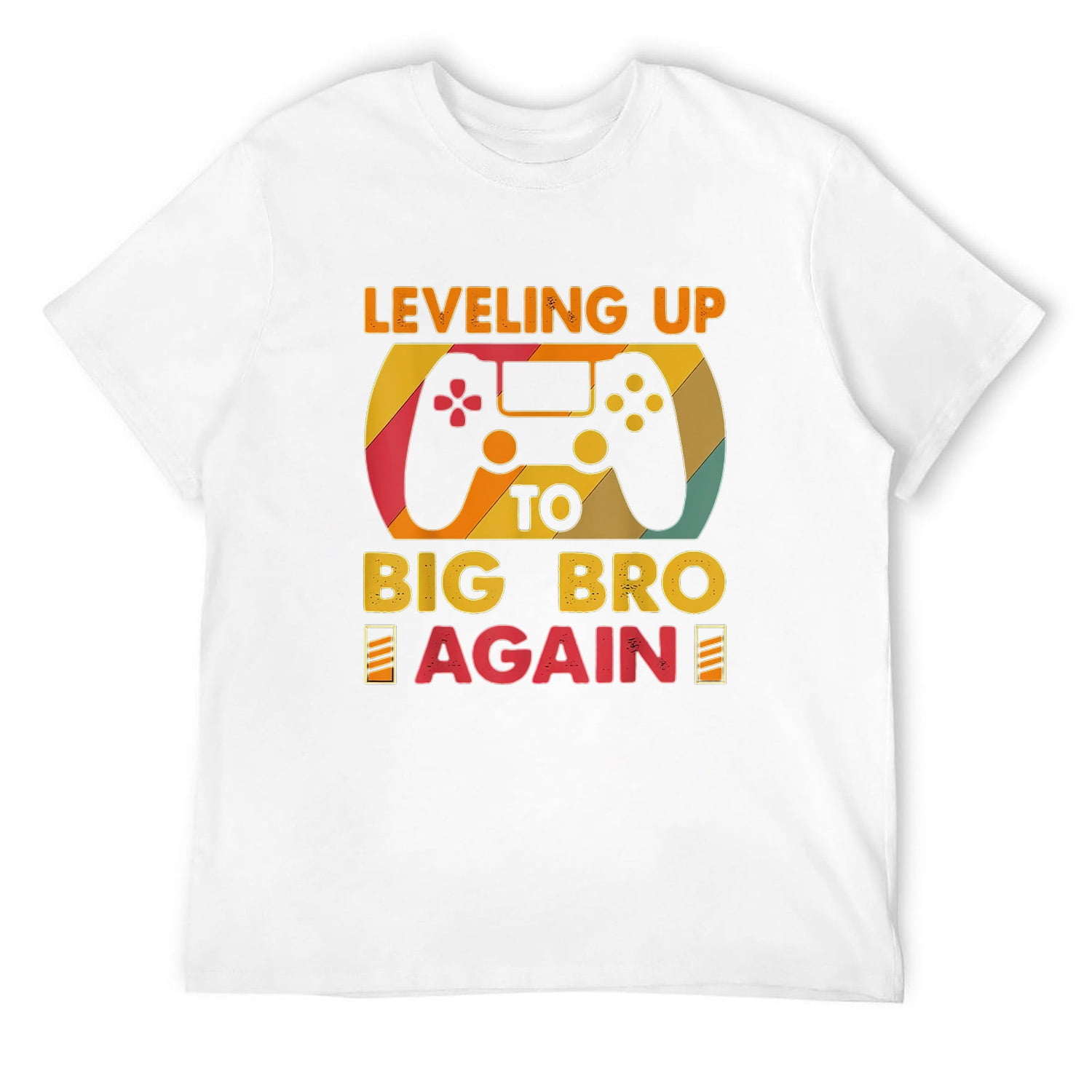 Mens Leveling Up To Big Bro Again Vintage Big Brother Again Gamer T ...