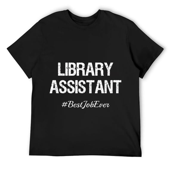 Mens Library Assistant - Best Job Ever T-shirt Black