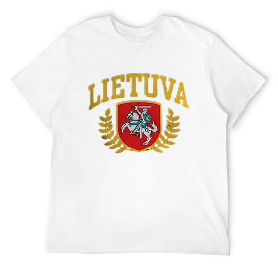 Mens Lietuva Men'S Dark T Shirt Cotton T-Shirt White 2X-Large