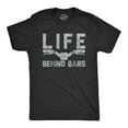 thumbnail image 1 of Mens Life Behind Bars T shirt Funny Cycling Bike Graphic Cycologist Novelty Tee Graphic Tees, 1 of 7