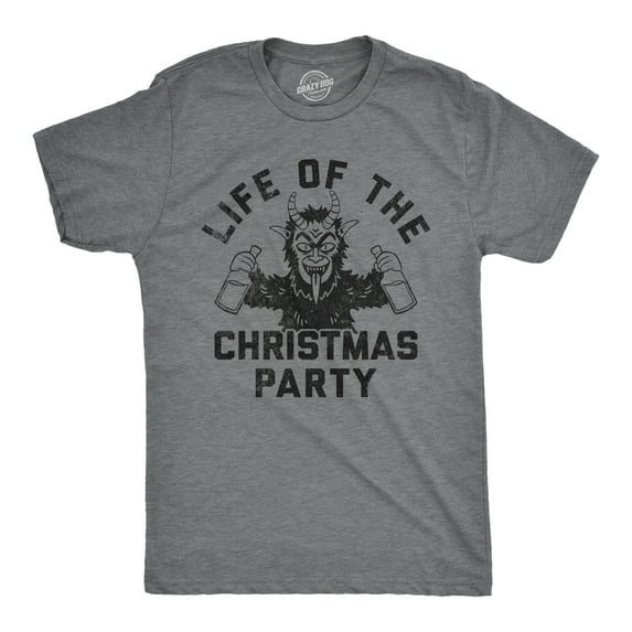 Mens Life of The Christmas Party T Shirt Funny Xmas Evil Krampus Partying Joke Tee for Guys Graphic Tees
