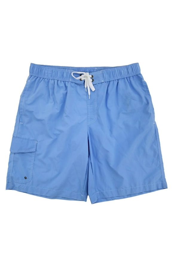 Mens Light Blue Cargo Swim Trunks Water Shorts Swim Shorts Board Shorts S