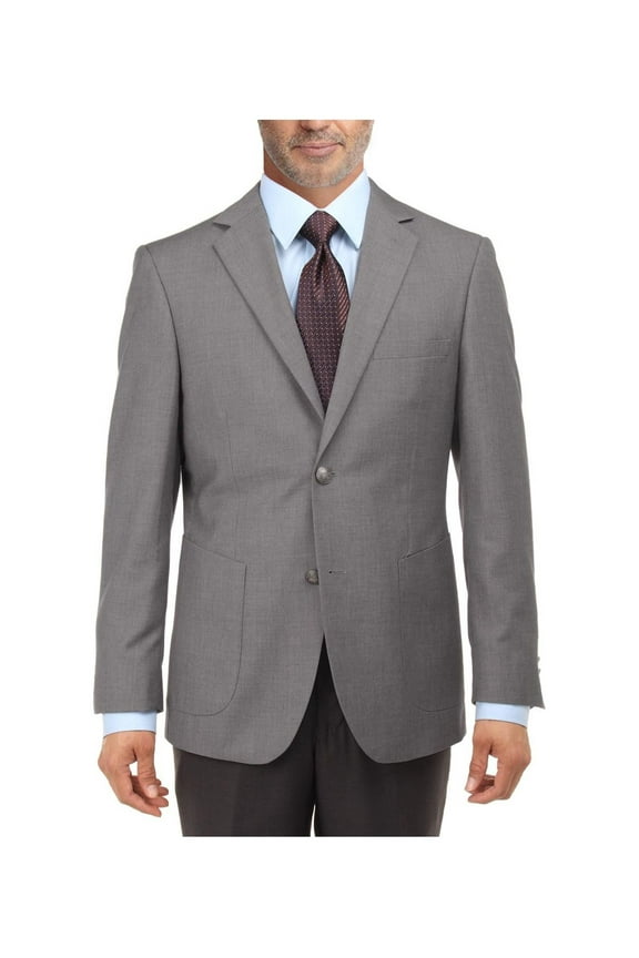 Mens Light Gray Modern Fit Blazer Salvatore Exte 2 Button