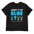 thumbnail image 1 of Mens Light It Up Blue Autism Awareness Ribbon Puzzle Pieces T-Shirt Black Small, 1 of 5