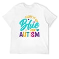 thumbnail image 1 of Mens Light It Up Blue For Autism T-Shirt White Small, 1 of 5
