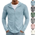thumbnail image 1 of Mens Light Jackets Sun Protection Lightweight Full Zip Hoodie Jacket Mesh Cooling Long Sleeve Fishing Hiking Shirt,S,Blue, 1 of 1