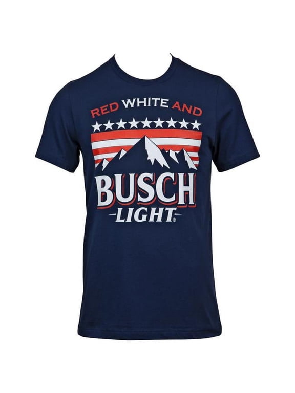 Mens Light Red White & Light Mountains T-Shirt Navy - Medium