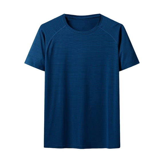 Mens Lightweight Athletic T-Shirts Wicking Running Workout Shirt Short Sleeve Gym Tops Light Blue XXXXL