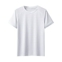 Mens Lightweight Athletic T-Shirts Wicking Running Workout Shirt Short Sleeve Gym Tops White XXL