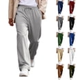 thumbnail image 1 of Mens Lightweight Baggy Sweatpants Straight Leg Open Bottom Thin Drawstring Lounge Pants with Pockets Green M, 1 of 7