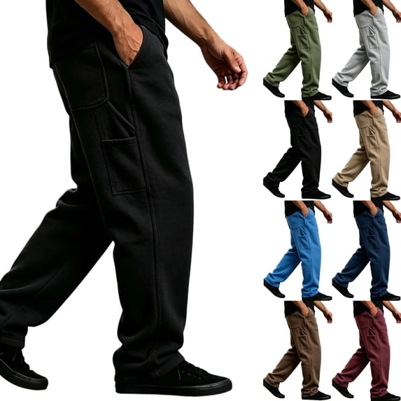 Mens Lightweight Baggy Sweatpants Wide Leg Casual Workout Pants | Premium Cotton Blend, Elastic Waist Inner Outer Drawstring, Y2K Oversized, Breathable for Gym Lounge Black 3XL