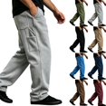 thumbnail image 1 of Mens Lightweight Baggy Sweatpants Wide Leg Casual Workout Pants | Premium Cotton Blend, Elastic Waist Inner Outer Drawstring, Y2K Oversized, Breathable for Gym Lounge Gray 2XL, 1 of 8