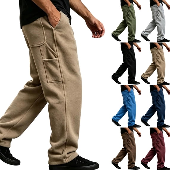 Mens Lightweight Baggy Sweatpants Wide Leg Casual Workout Pants | Premium Cotton Blend, Elastic Waist Inner Outer Drawstring, Y2K Oversized, Breathable for Gym Lounge Khaki 3XL