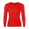 thumbnail image 1 of Mens Lightweight Baselayers Shirts Long Sleeve Thermal Underwear Tops Crewneck Slim-Fit Stretch Winter Long Johns Red, L, 1 of 4