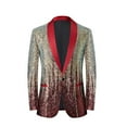 thumbnail image 1 of Mens Lightweight Blazer Qiggri Men's Sequin Performance Ceremonial Dress Party Suit Single Breasted Suit Jacket, 1 of 3