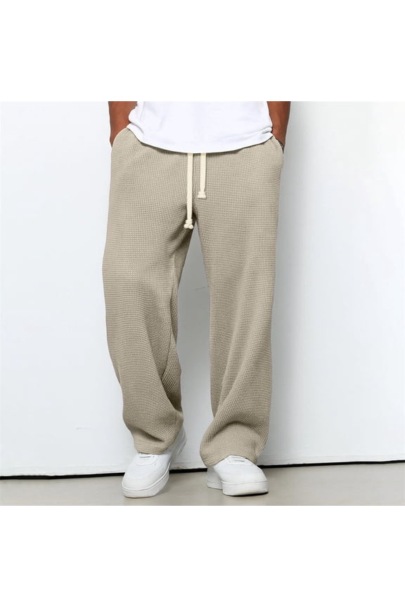 Mens Lightweight Breathable Hiking Trouser Casual Drawstring Sweatpants Athletic Workout Joggers Pants with Pockets New Hiking Pants Men Lightweight Khaki 3XL