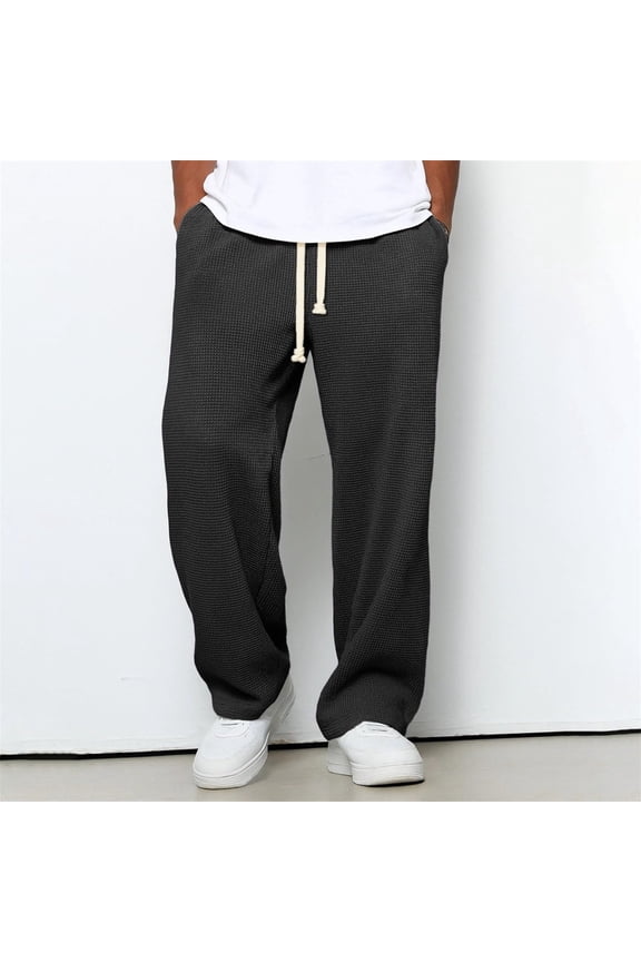 Mens Lightweight Breathable Hiking Trouser Casual Drawstring Sweatpants Athletic Workout Joggers Pants with Pockets New Mens Cargo Pants with Pockets Black 3XL