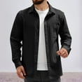 Mens Lightweight Button Down Shirt Jacket Casual Shacket Cotton